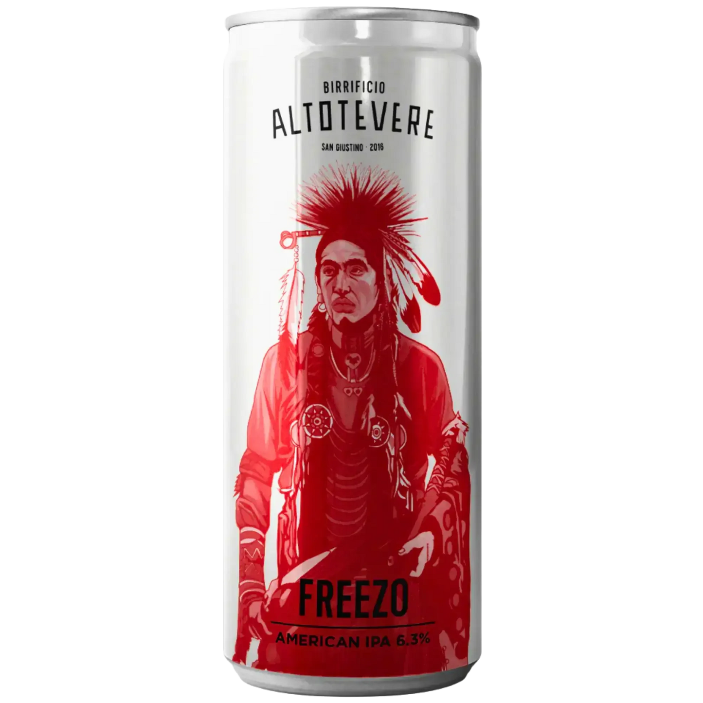 Freezo IPA by Birrificio Altotevere, 6.3% ABV, featuring American hops in a striking can design.