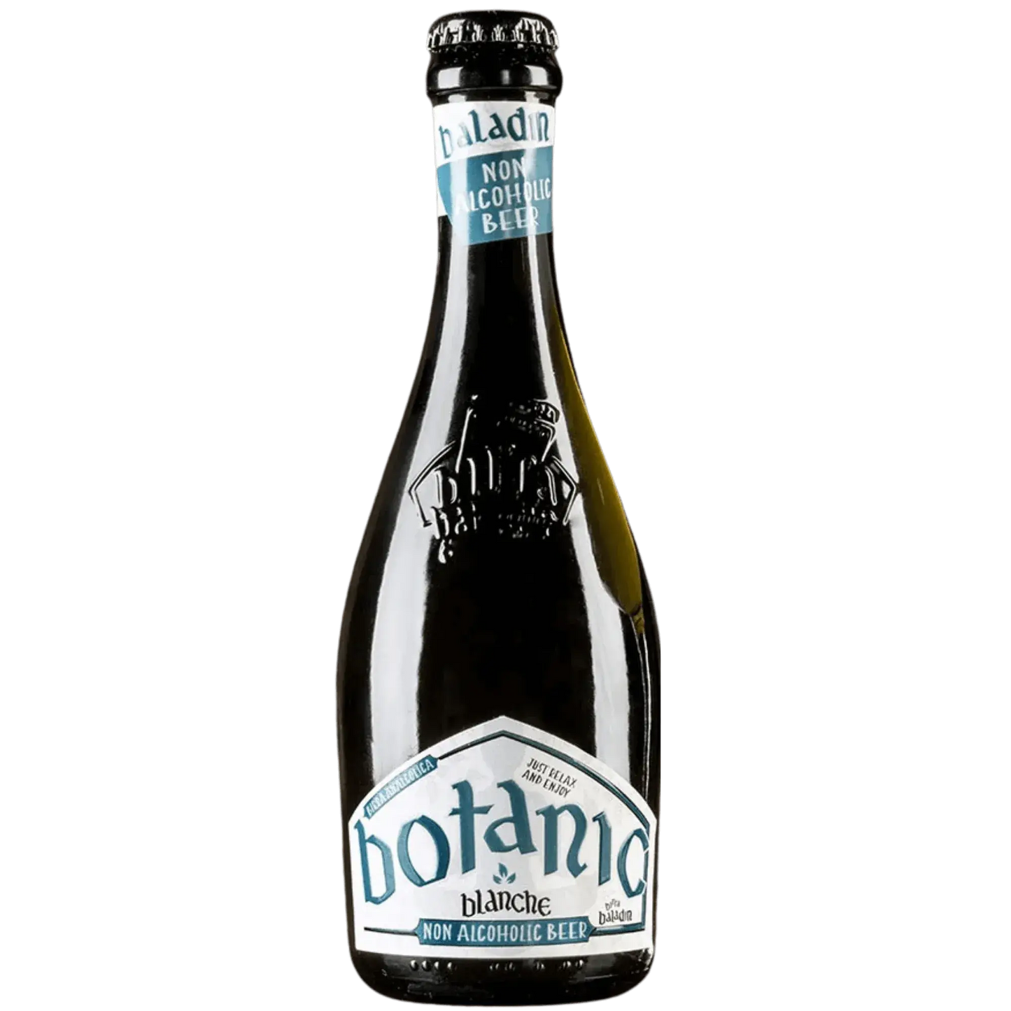 Botanic Blanche Analcolica, birra artigianale dell'azienda Baladin, in formato bottiglia.