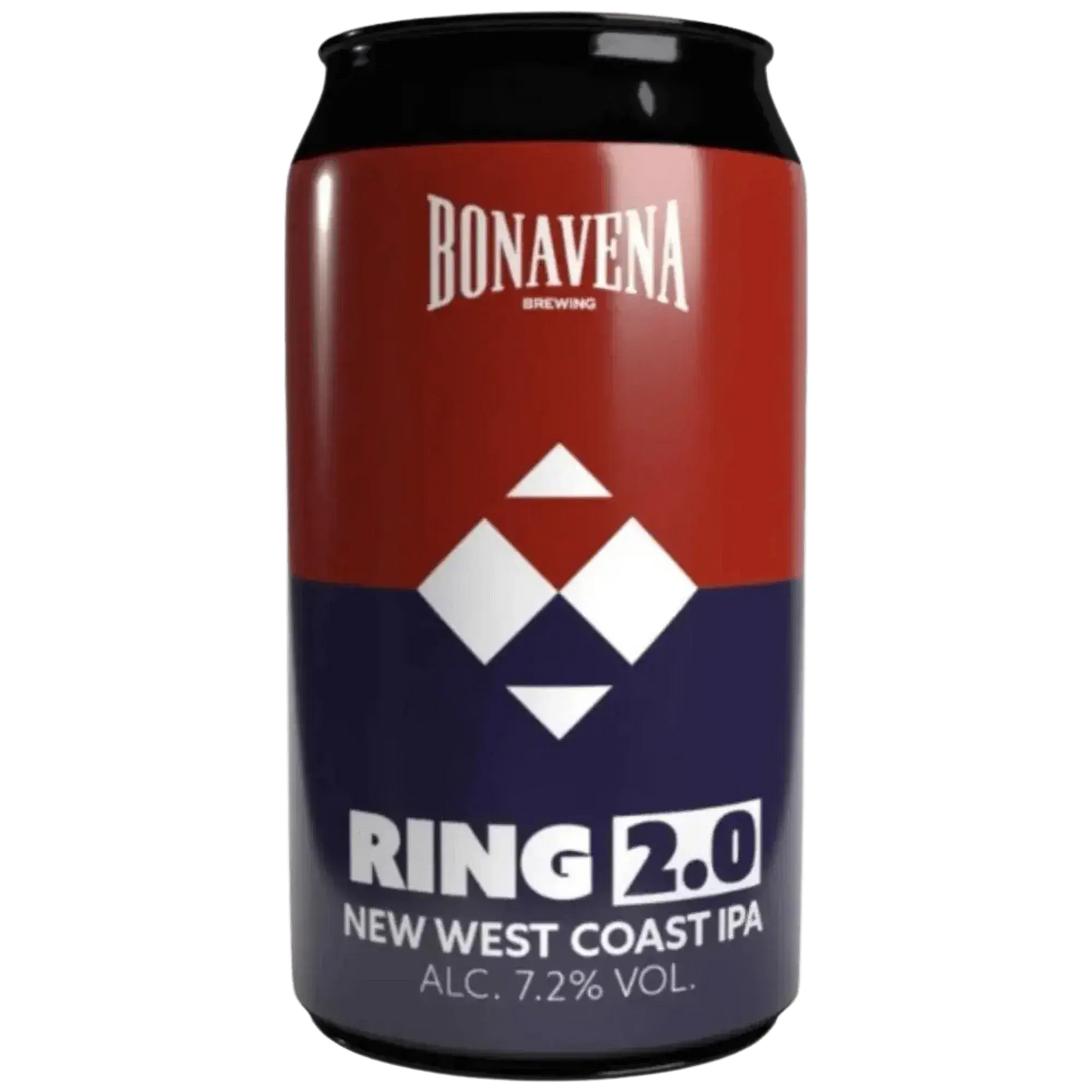Ring 2.0, birra artigianale di Bonavena Brewing, lattina di West Coast IPA, 7.2% alc.
