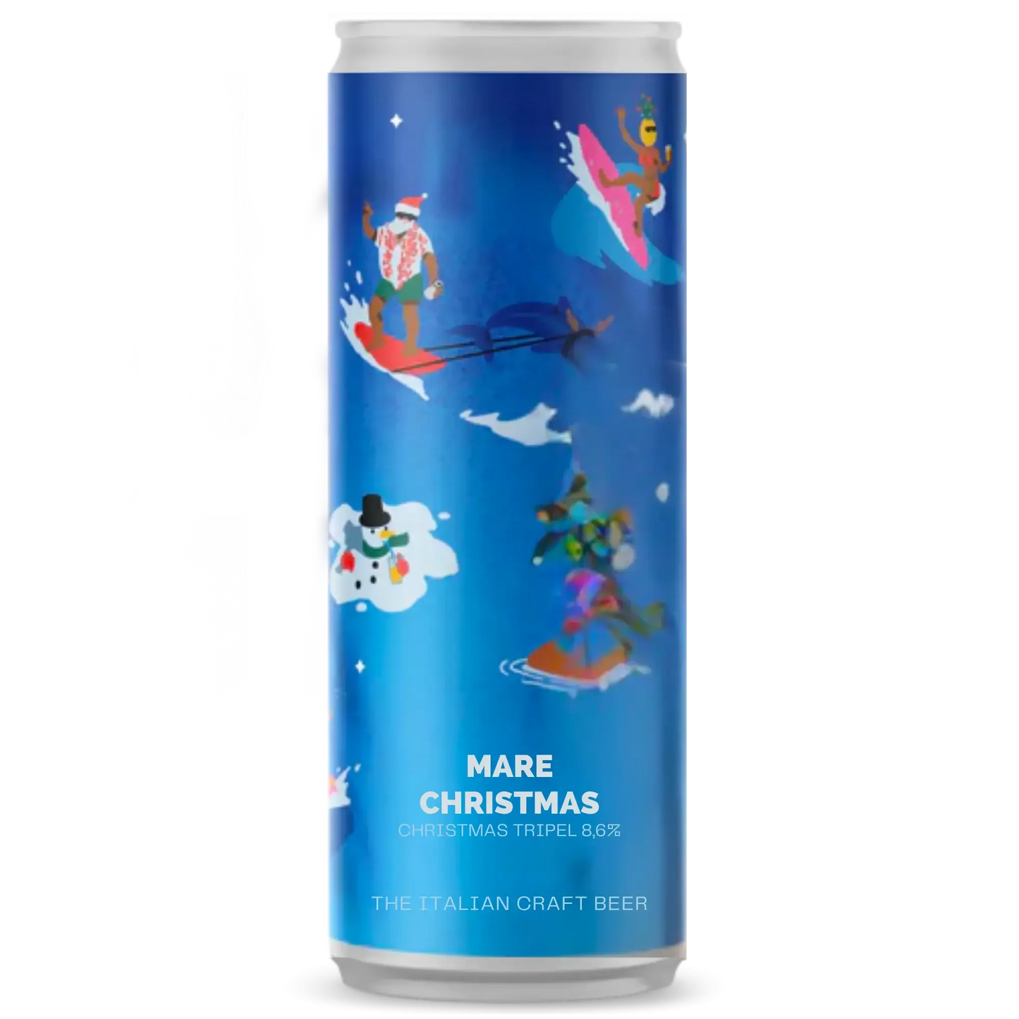 Mare Christmas, birra artigianale Tripel di EDIT, in lattina da 8.5%, perfetta per le festività.