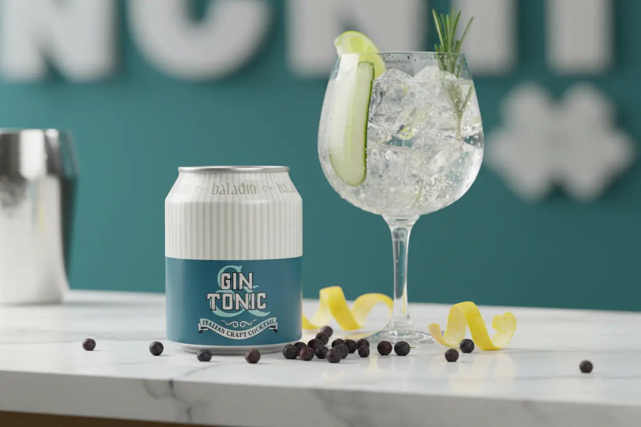 Gin Tonic cocktail ready-to-drink di Birra Baladin: limpido, brillante, dalla bolla medio fine ben persistente - maltese.beer