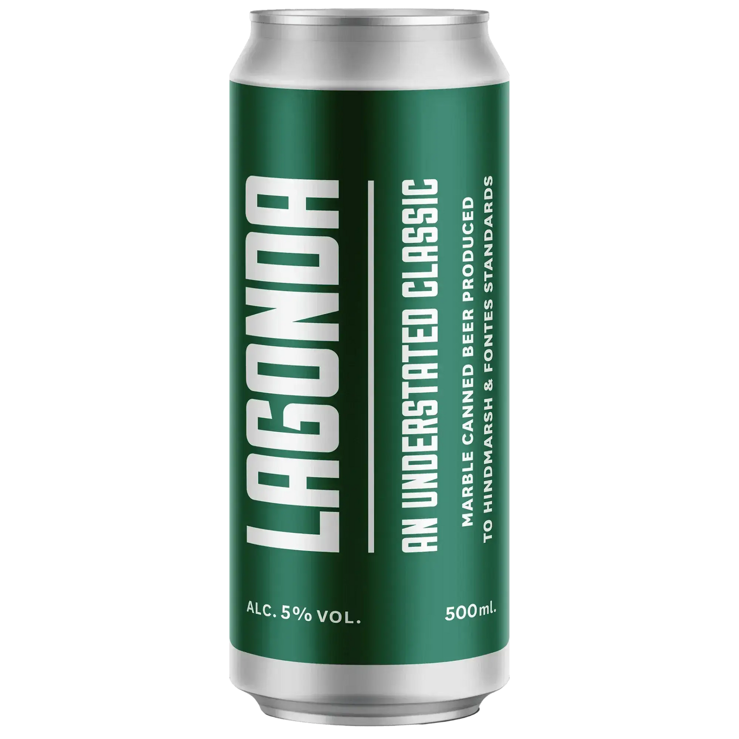 Lagonda craft beer by Marble, a 500ml Pale Ale with 5% ABV, featuring excellent English malts and hops.