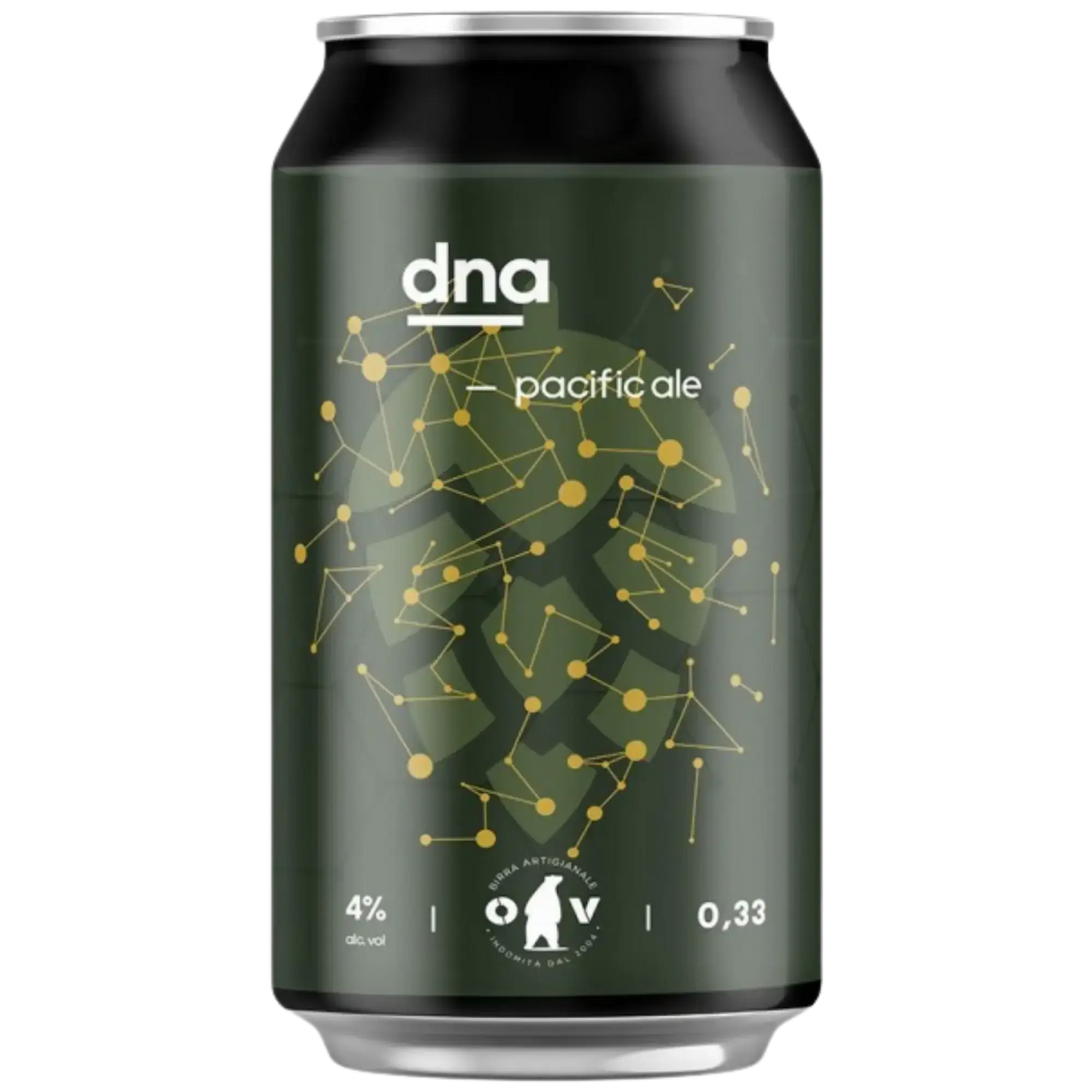 Latta di birra DNA Pacific Ale del birrificio Orso Verde, una birra artigianale italiana senza glutine.