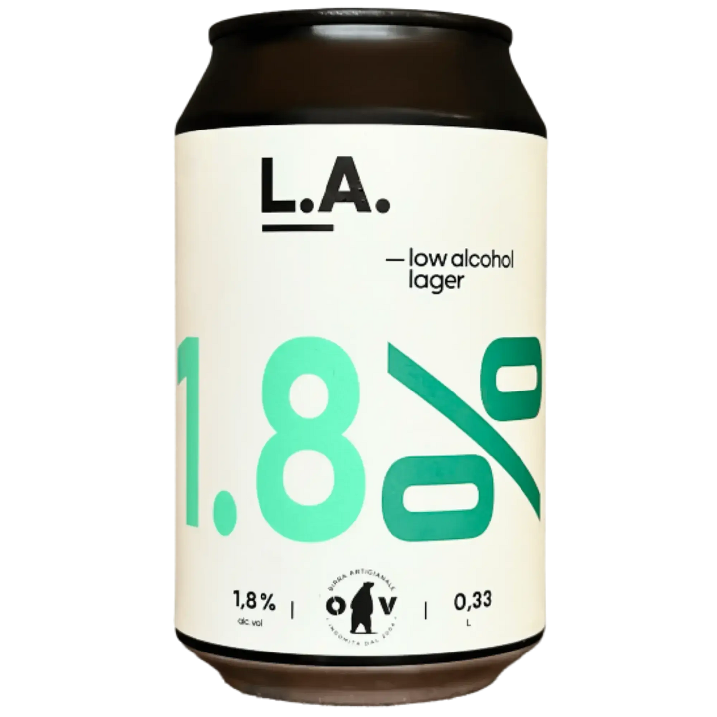 L.A. - Low Alcohol birra artigianale in lattina da 0,33L con gradazione alcolica dell'1,8%.