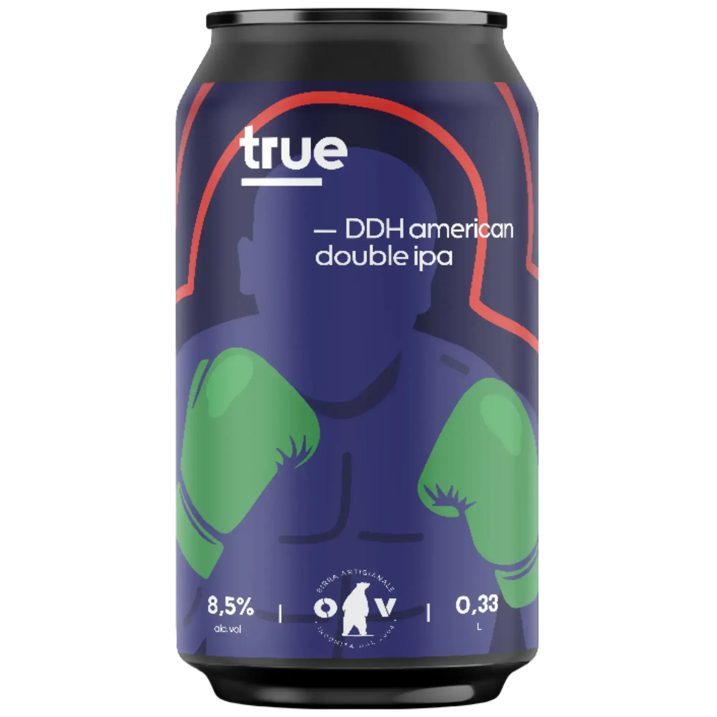 TRUE birra artigianale DDH American double IPA in lattina 0.33L del birrificio Orso Verde.