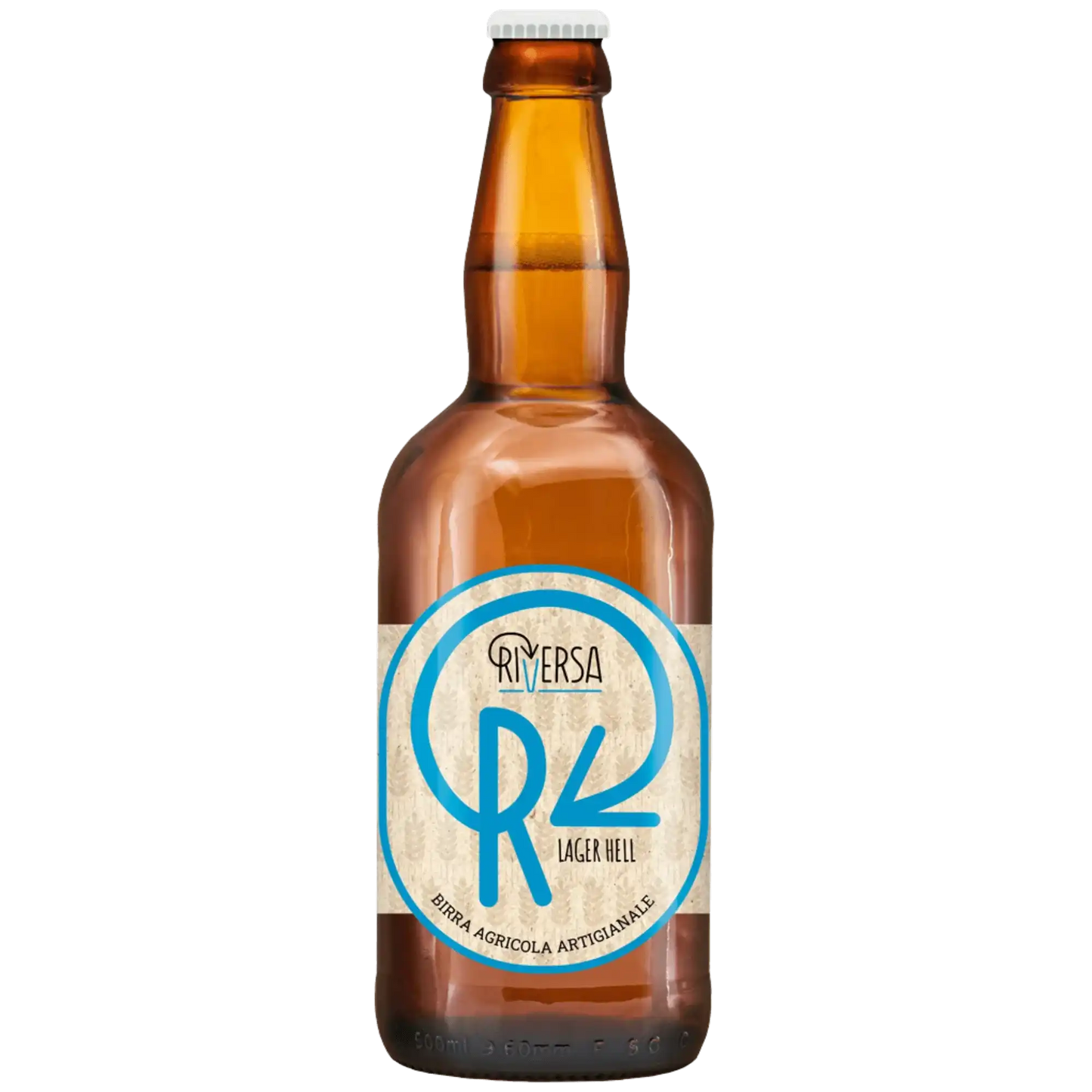 Lager Hell Agricola - Birra artigianale Riverlago, bassa fermentazione in bottiglia, colore giallo paglierino.