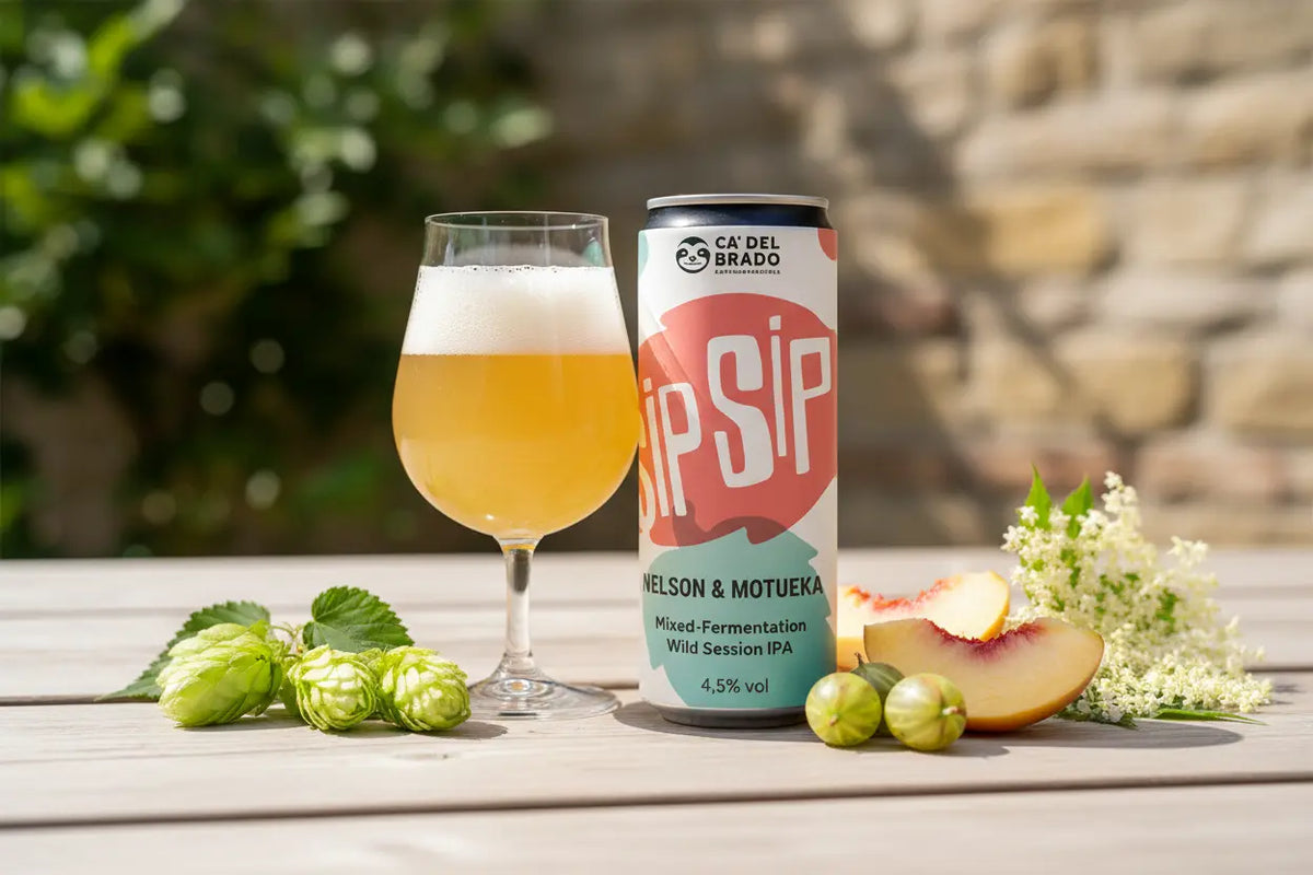Sip Sip Nelson&Motueka. Mixed fermentation session wild ipa. Birra acida a fermentazione mista fatta maturare lentamente in cantina - maltese.beer