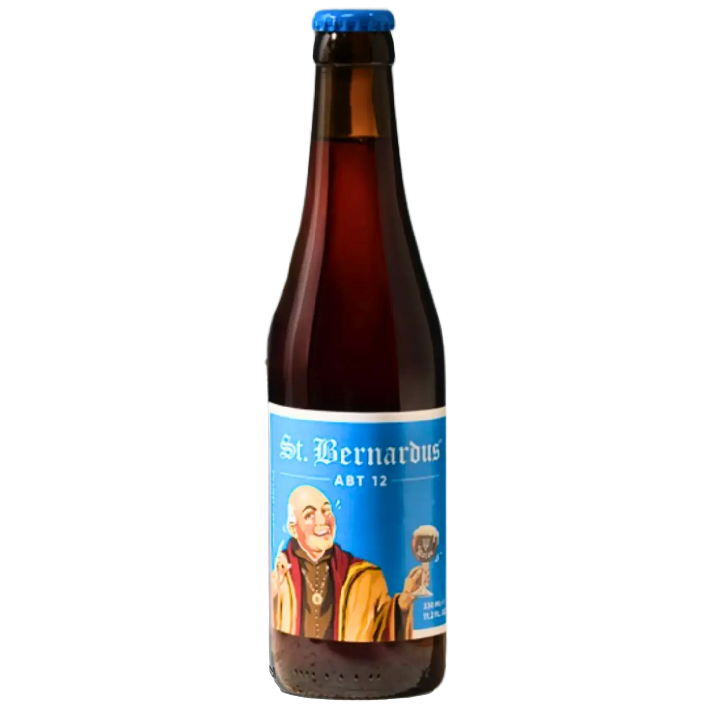 St. Bernardus Abt 12, birra artigianale belga in bottiglia da 33cl con etichetta colorata.
