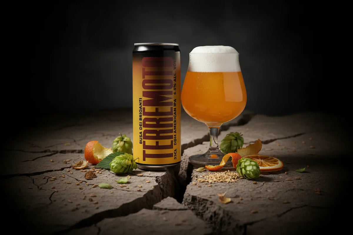 Terremoto di Busa dei Briganti la una DIPA con luppoli in versione Cryo, usati con la tecnica del Double Dry Hopping - maltese.beer