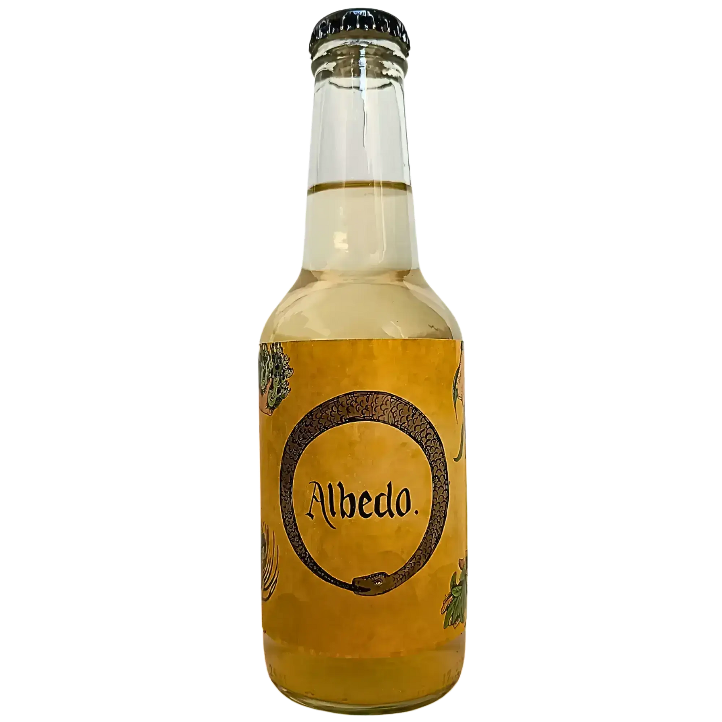 Albedo kefir d'acqua in bottiglia, birra artigianale italiana, realizzata con fermentazione naturale.