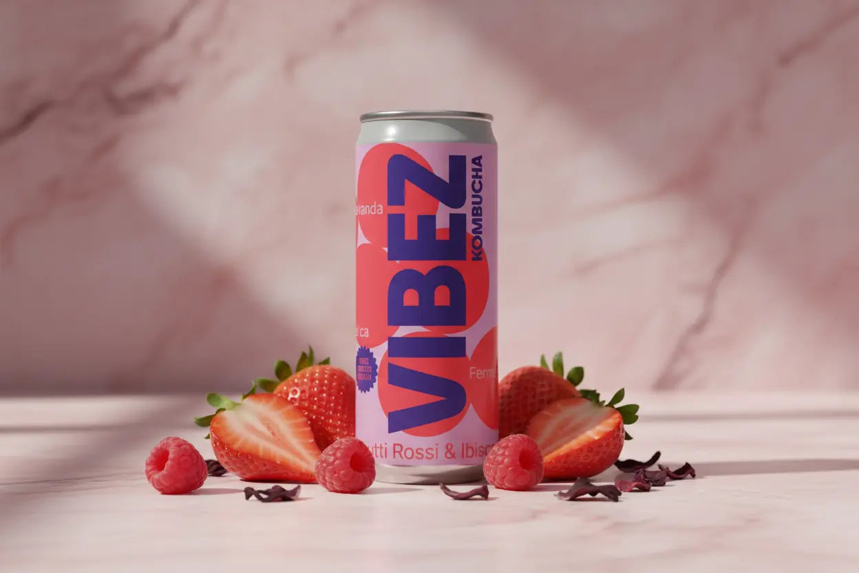 Vibez Kombucha Frutti Rossi e Ibisco Freschezza Naturale Fermentazione Viva - maltese.beer