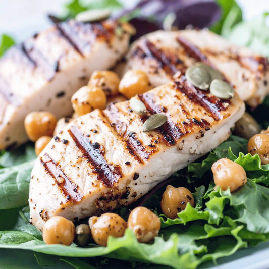 Insalata di pollo alla birra con agrumi e menta