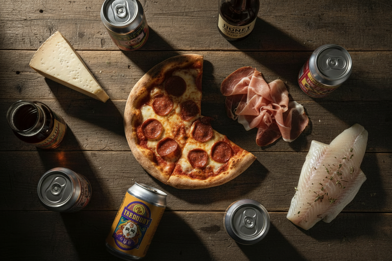 Birra e Pizza. La pizza è il piatto italiano per eccellenza 
