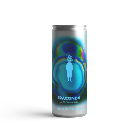 Lattina di birra Ipaconda Senza Glutine, IPA americana, prodotto dalla birreria torinese EDIT, birra artigianale.