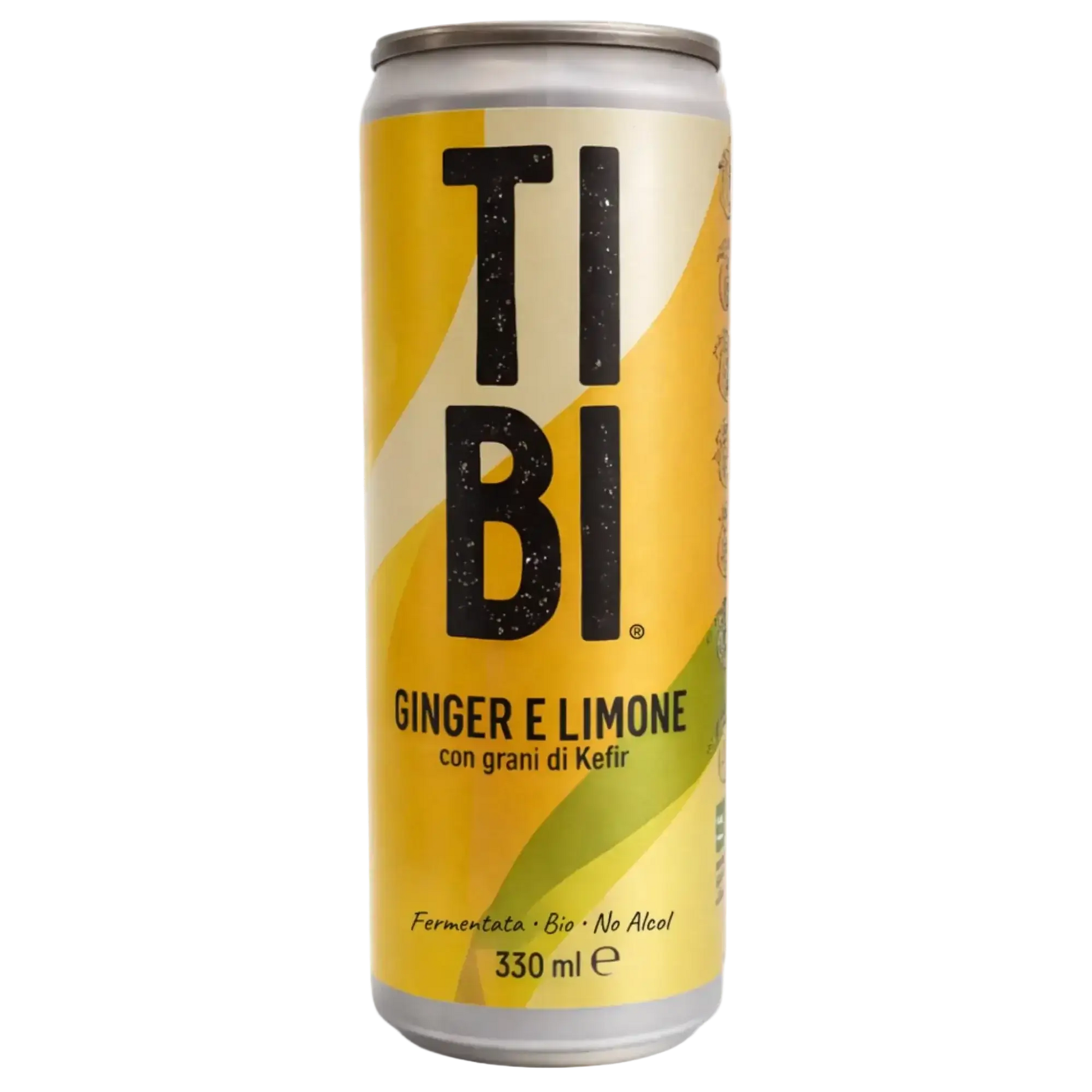 Tibi Ginger e Limone con grani di kefir è il soft drink fermentato con grani di kefir firmato TIBI