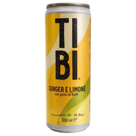 Tibi Ginger e Limone con grani di kefir è il soft drink fermentato con grani di kefir firmato TIBI