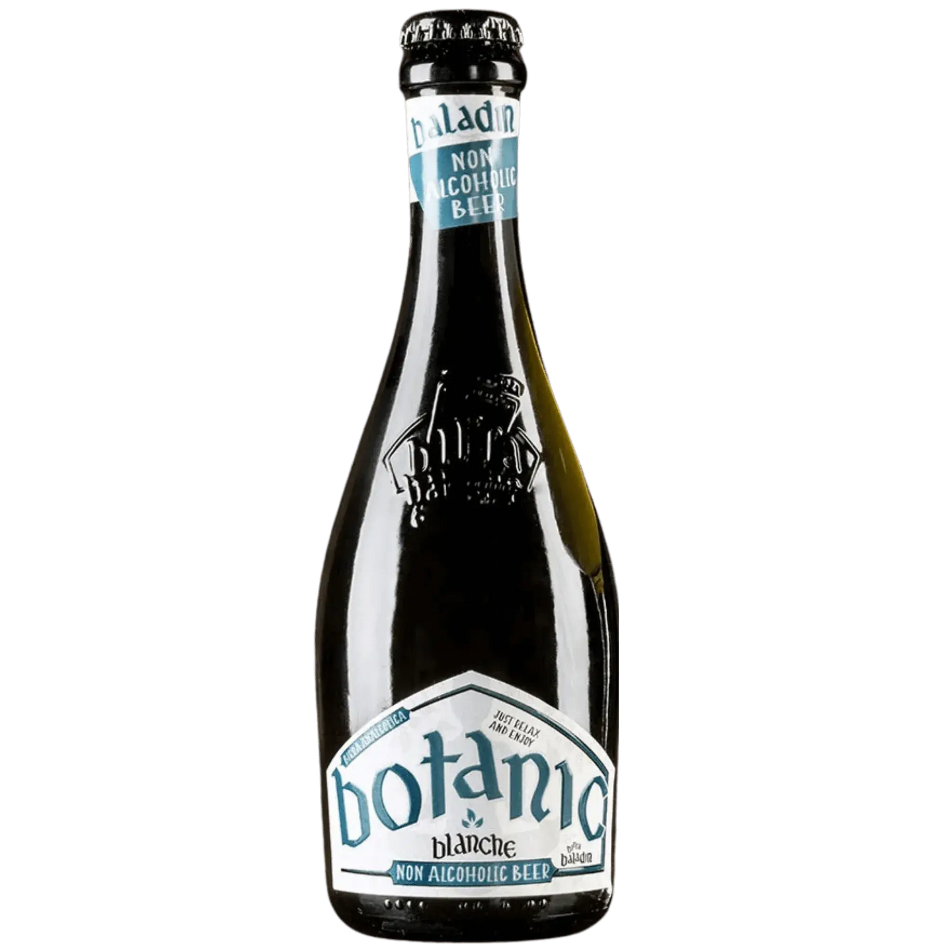 Botanic Blanche Analcolica, birra artigianale dell'azienda Baladin, in formato bottiglia.