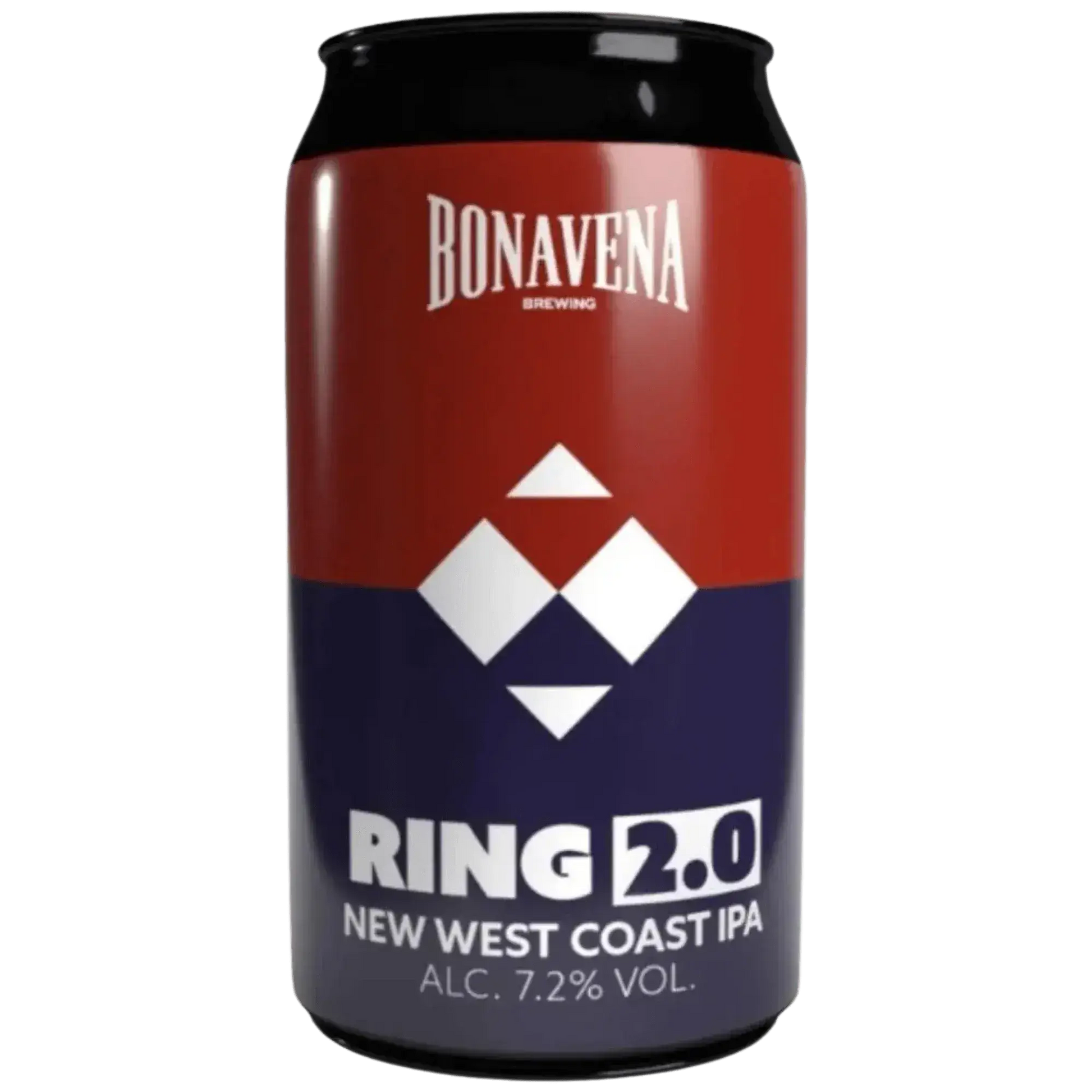 Ring 2.0, birra artigianale di Bonavena Brewing, lattina di West Coast IPA, 7.2% alc.