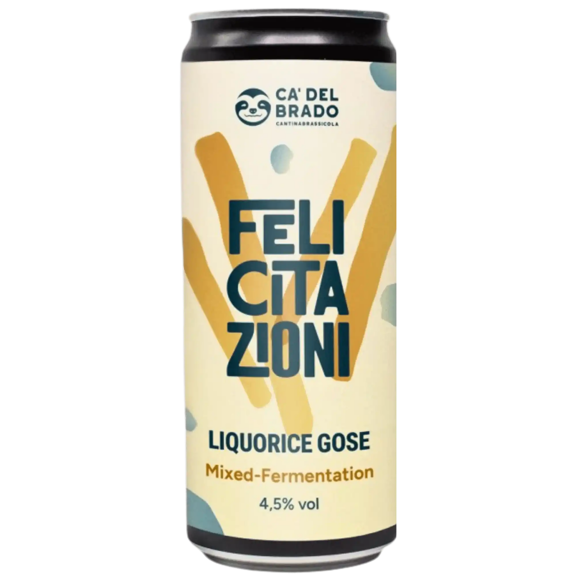 Felicitazioni Liquorice Gose, birra artigianale di Ca' del Brado, Gose a fermentazione mista, 4,5% vol.