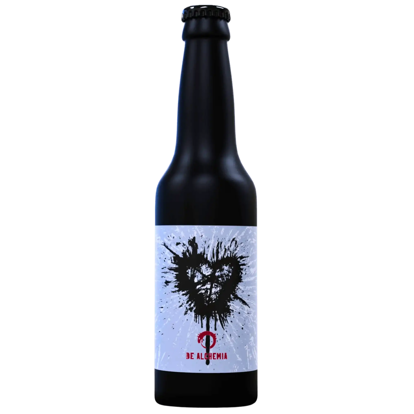 Cuore di Tenebra bottiglia di birra artigianale del birrificio De Alchemia, Cascadian Dark Ale dal gusto intenso.