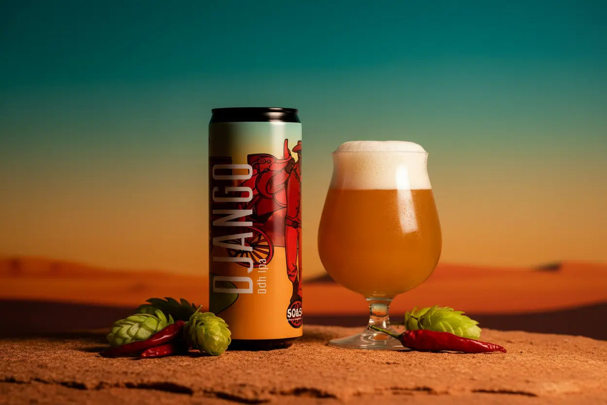 Django la birra IPA che presenta in pieno lo stile luppolato del birrificio 50&50 - maltese.beer