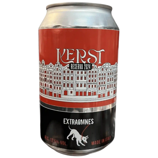 Kerst Reserva 2024: birra artigianale italiana in lattina, 12.6% vol, dal birrificio Extraomnes.