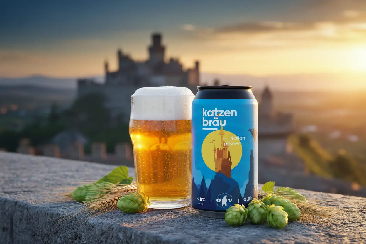 Katzen Brau l'Italian Pilsner di Orso Verde una birra chiara a bassa fermentazione - maltese.beer