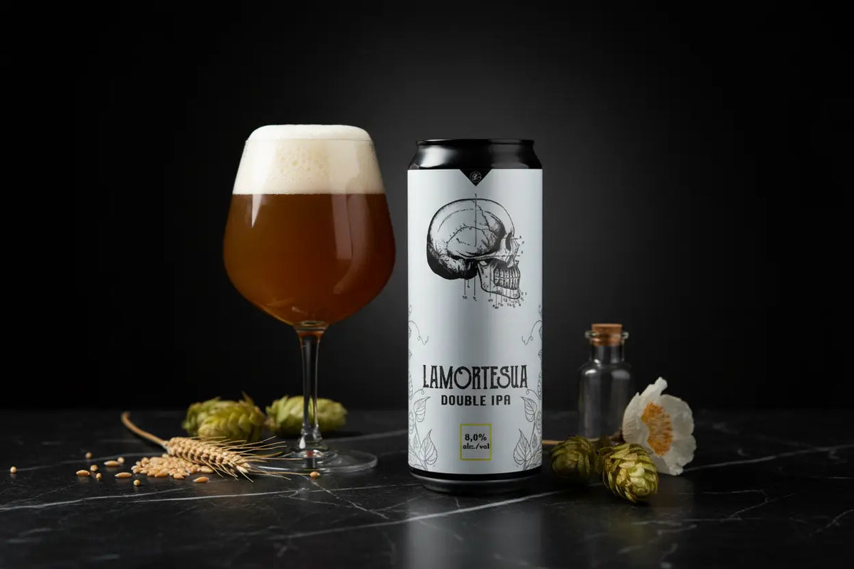Lamortesua è la Double IPA di Birra Kashmir un connubio esplosivo di tre grandi luppoli statunitensi Mosaic, Citra e Simcoe - maltese.beer