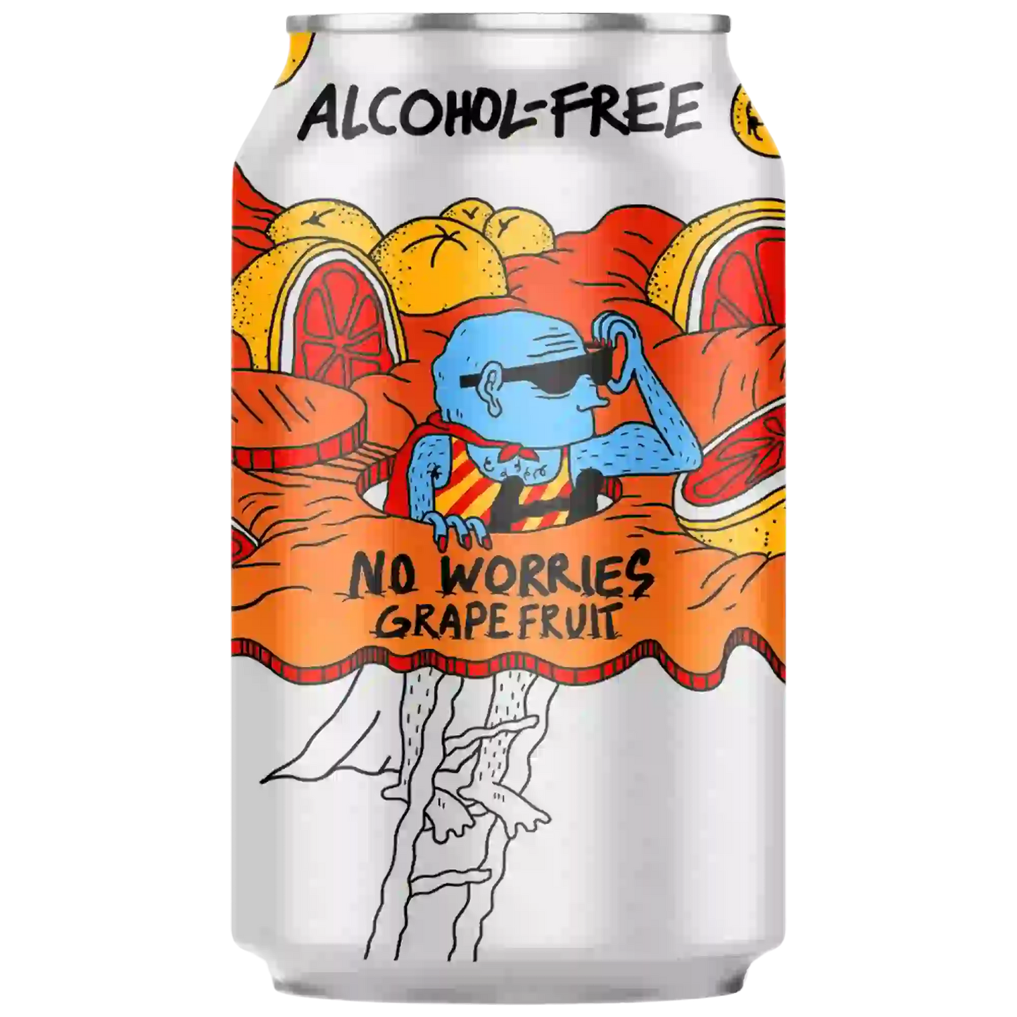 No Worries Grapefruit, birra artigianale analcolica LERVIG in lattina con pompelmo fresco.
