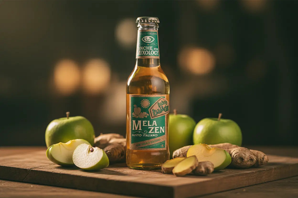 Mela Zen van Baladin: appels en gember, zonder toegevoegde kleurstoffen of conserveermiddelen, voor een verfrissende en dorstlessende drank van 0,0% vol - maltese.beer