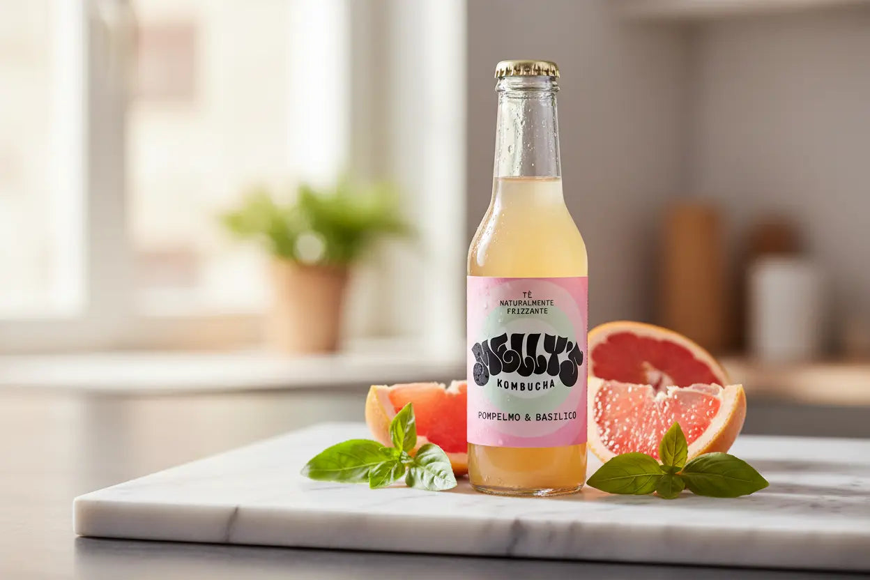 Pompelmo e Basilico la kombucha di Melly’s Kombucha - maltese.beer