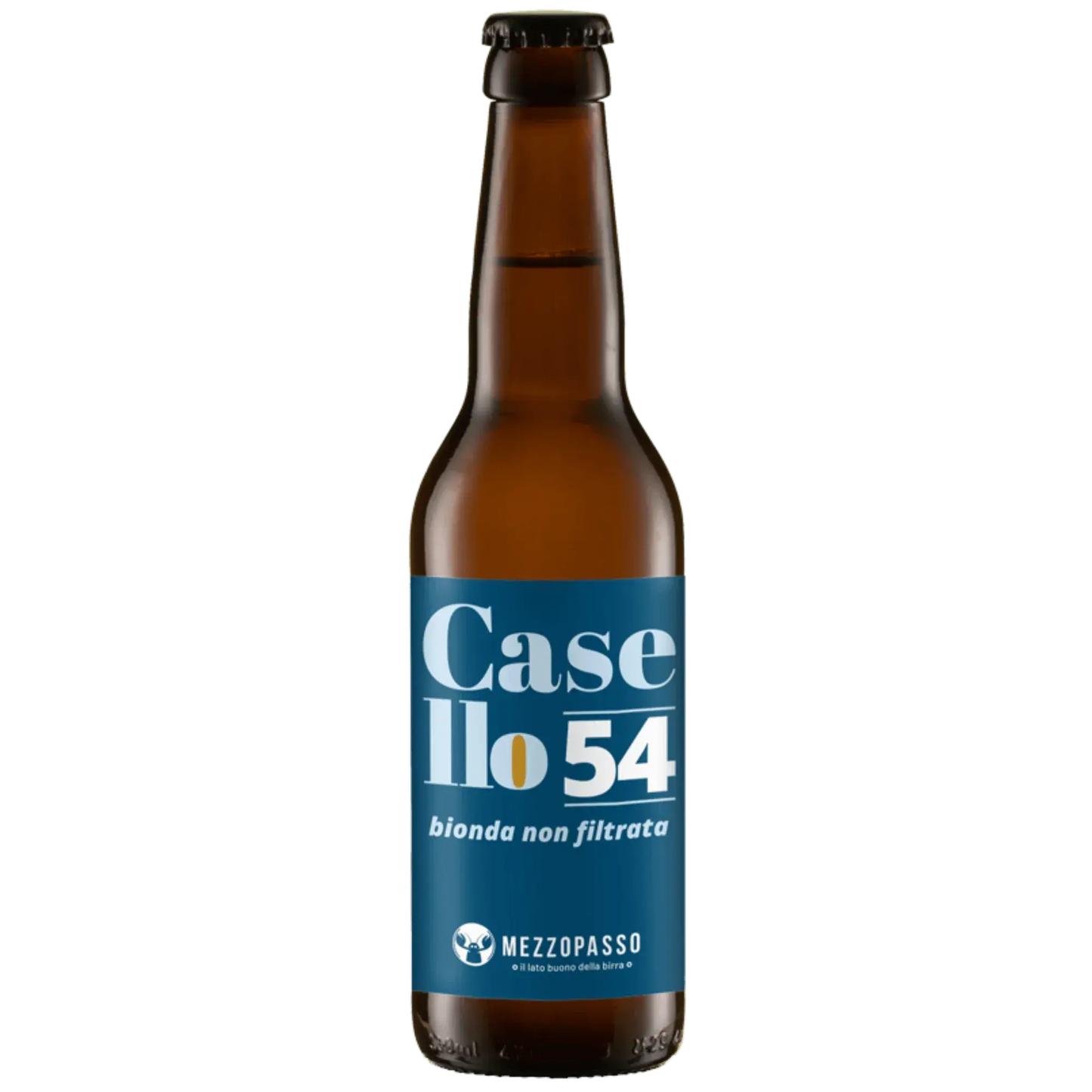 Birra Casello 54 di Mezzopasso, craft beer bionda non filtrata, birra artigianale italiana.