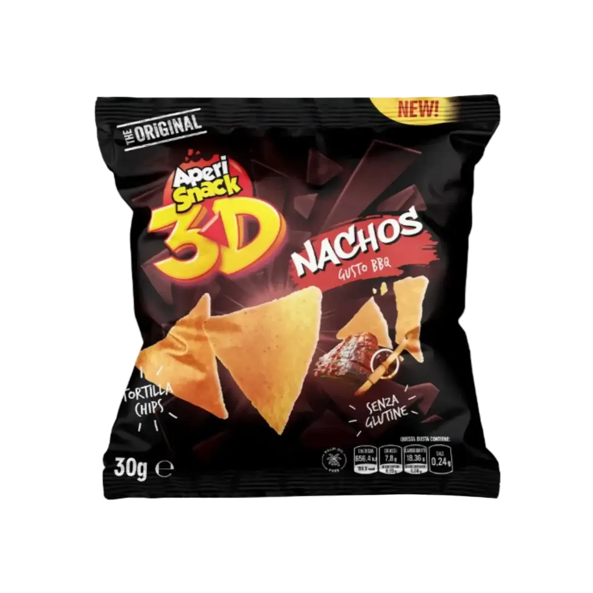 Nachos BBQ 3D Aperi Snack — Tortilla Chips al Barbecue Senza Glutine
