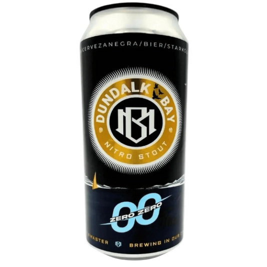 No Alcohol Nitro Stout in a 44 cl can from Dundalk Bay, a premium craft beer experience, non-alcoholic Irish stout.