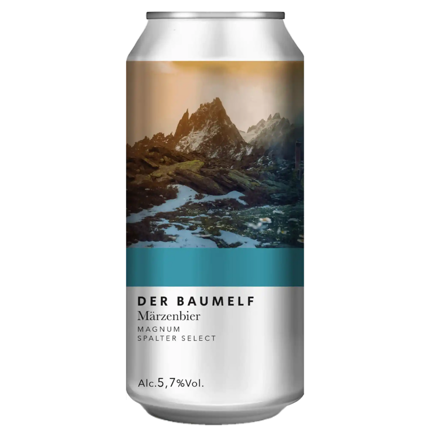 Der Baumelf craft beer in a can, Märzenbier style, featuring Magnum and Spalter Select hops, a unique Italian artisanal brew.