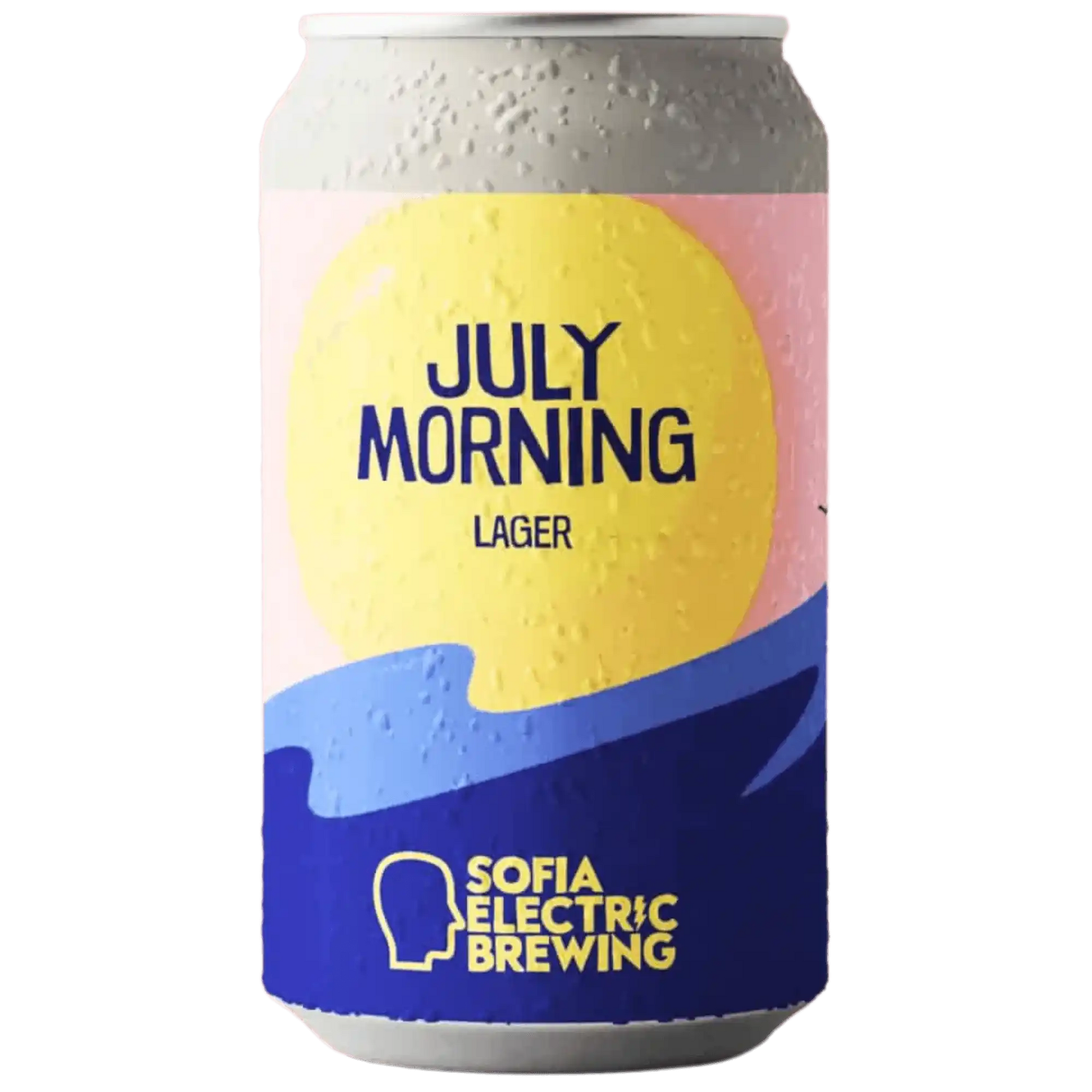 Lattina di birra artigianale July Morning Lager del birrificio Sofia Electric Brewing.