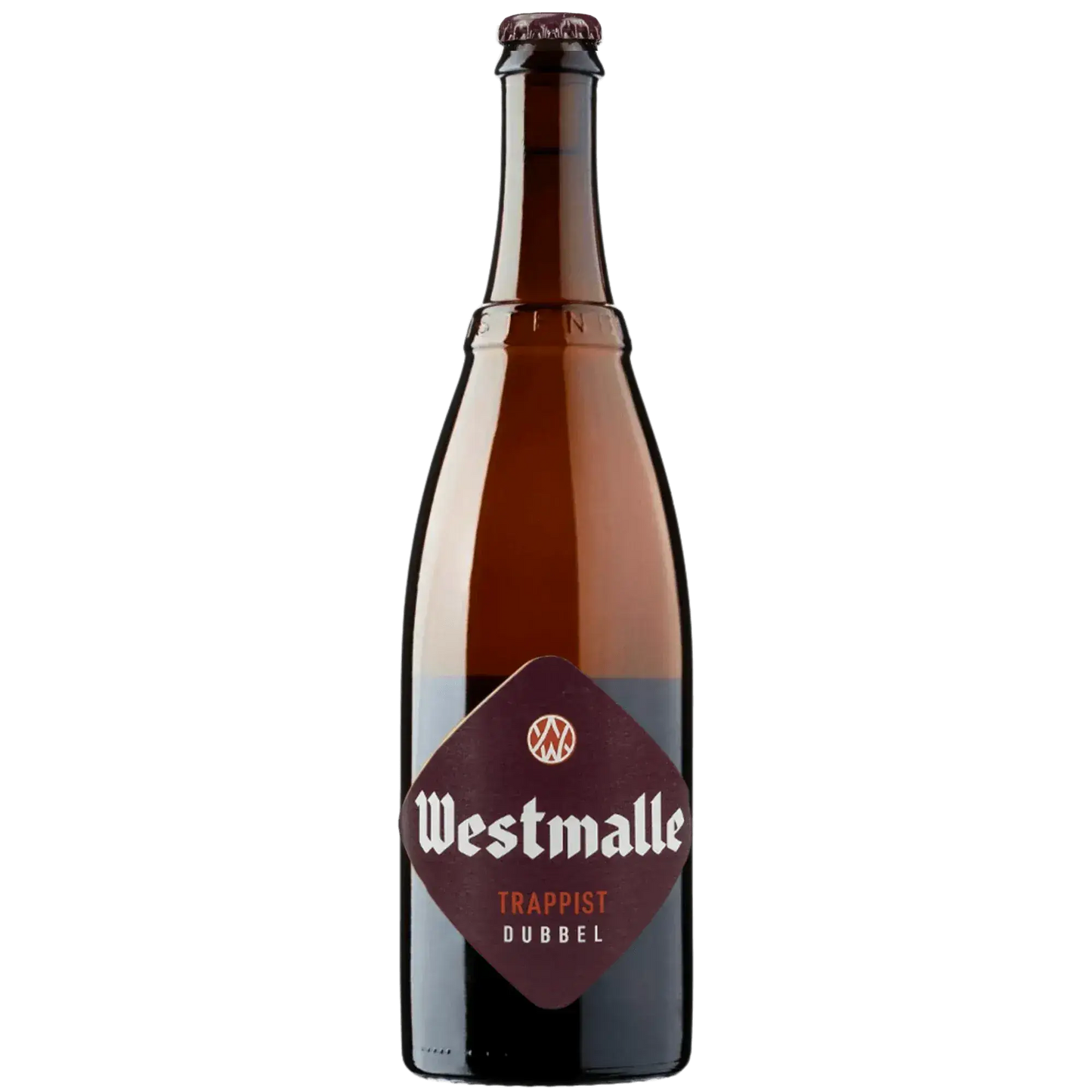 Westmalle Dubbel 75 cl, birra artigianale scura con riflessi rossicci, caratteristica del birrificio Westmalle.